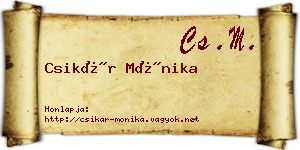 Csikár Mónika névjegykártya